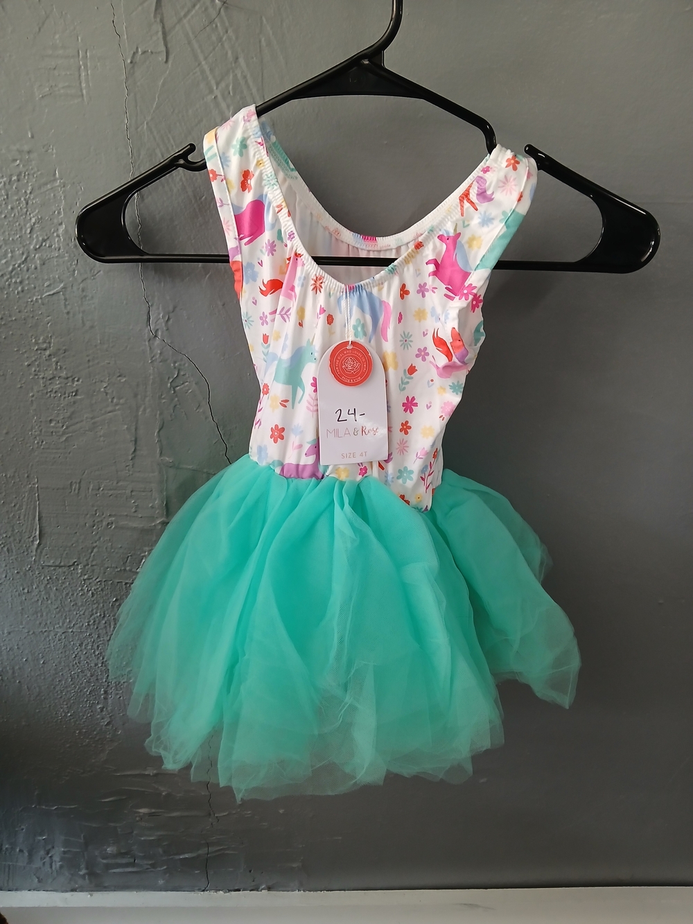 Girls' Teal Tutu Unicorn Dance Costume